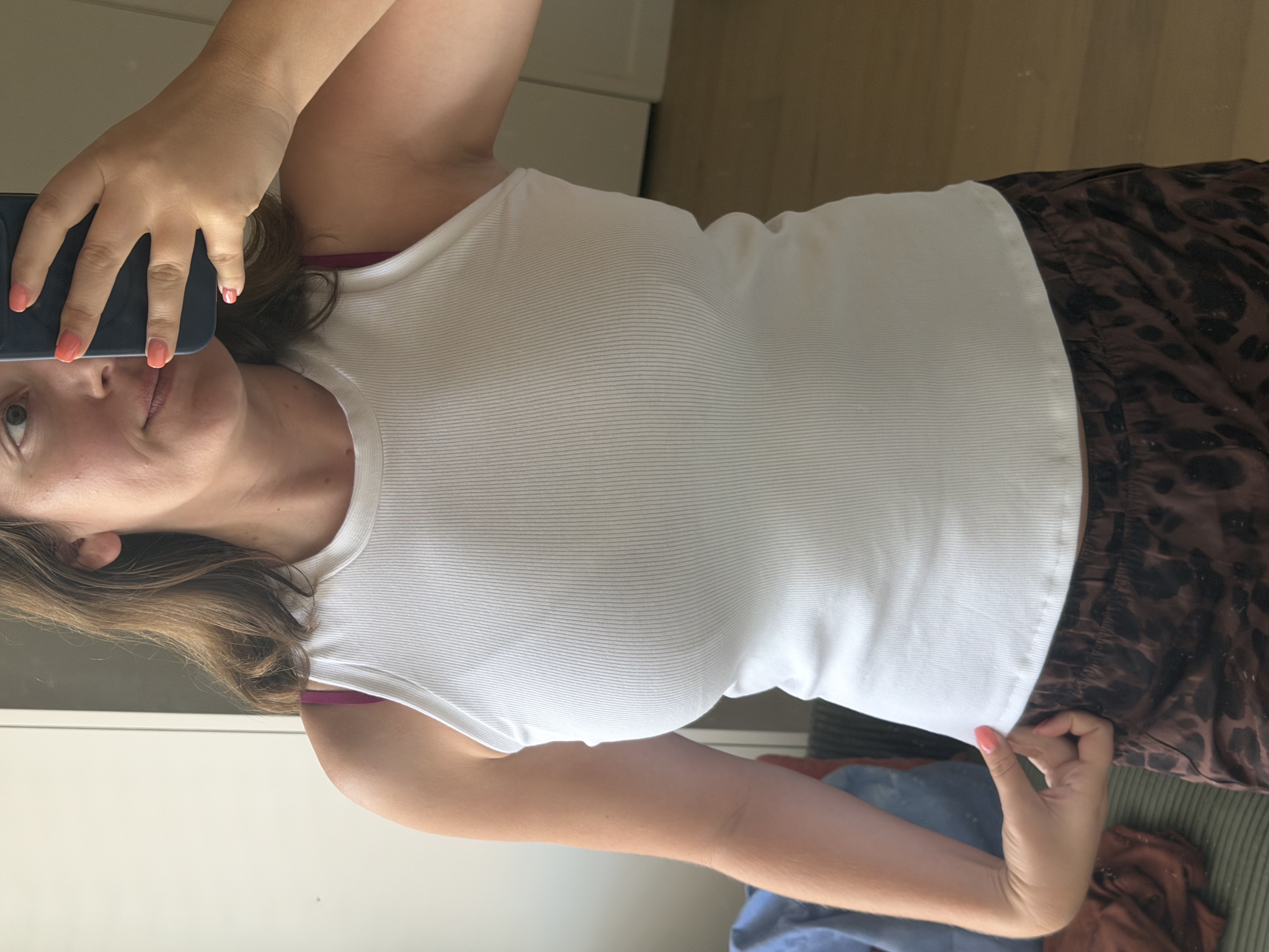 Emily wearing the white rib knit Sylvan tank